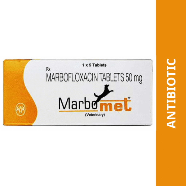 Intas Marbomet 50mg (Marbofloxacin) Tablets for Dogs & Cats - 3 strip (15 Tablets)