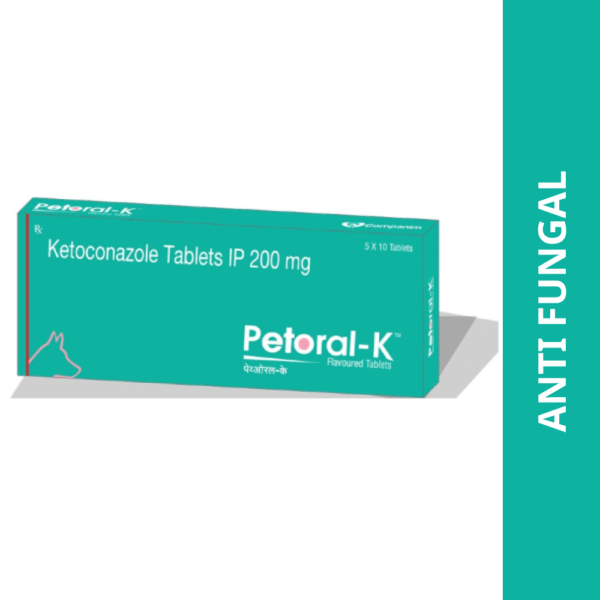 TTK Petoral K (Ketoconazole) 200mg Tablet for Dogs - 1 strip (10 tablets)