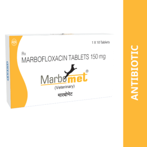 Intas Marbomet 150mg (Marbofloxacin)Tablets for Dogs & Cats - 1 pack (10 tablets)