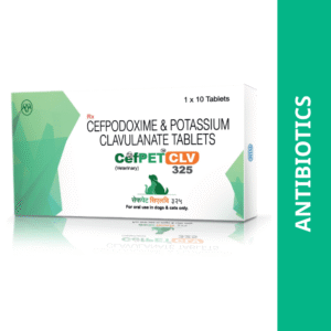 Intas Cefpet CLV 325 Tablets (Cefpodoxime & Potassium Clavulanate) for Dogs and Cats - 1 Pack (10 tablets)