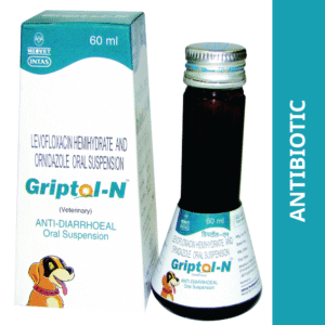 Intas Griptol N Syrup Antidiarrheal Suspension for Dogs (60ml) - 60mL