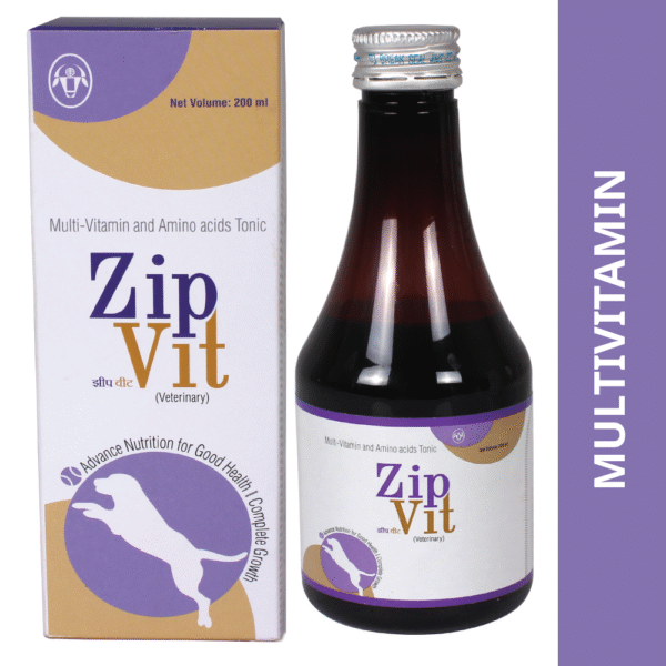 Intas Zipvit Multi Vitamin Supplement for Dogs and Cats (200ml) - 200mL