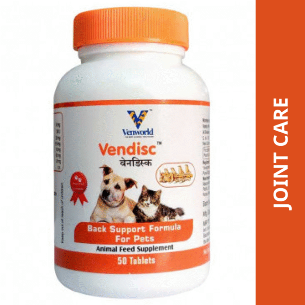 Venkys Vendisc Tablets Joint Support for Dogs and Cats (pack of 50 tablets) - 1 Bottle (50 tablets)