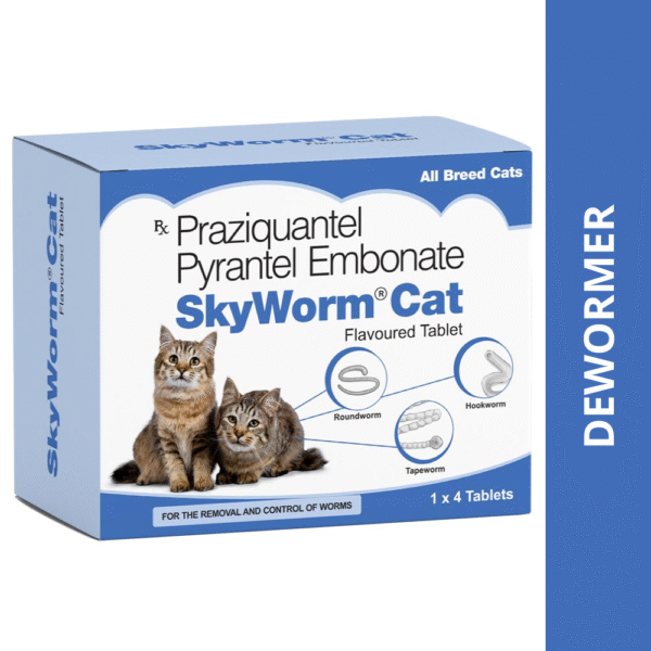 Skyec Skyworm Cat Deworming Tablet (pack of 4 tablets) - 1 Strip (4 tablets)