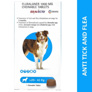 MSD Animal Health Bravecto (Fluralaner) Dog Tick and Flea Control Tablet (pack of 1 tablet) - 10  - 20 kg