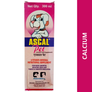 Alembic Ascal Pet Syrup Calcium Supplement for Dogs and Cats (300ml) - 300mL