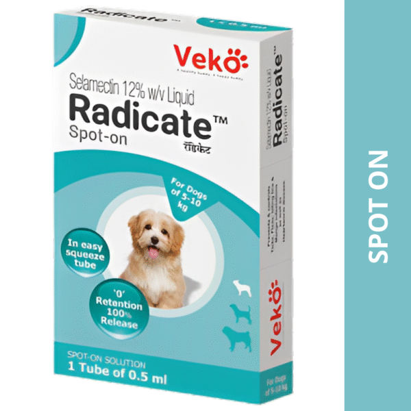 Veko Radicate (Selamectin) Tick and Flea Control Spot On for Dogs - 5 -10kg