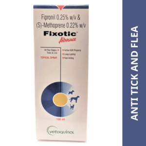 Vetoquinol Fixotic Advance (Fipronil) Tick and Flea Control Spray for Dogs & Cats (100ml) - 100mL