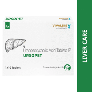 Vivaldis Ursopet Tablet (Ursodeoxycholic Acid) for Dogs & Cats - 1 strip (10 tablets)