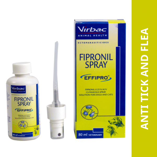 Virbac Effipro (Fipronil) Tick and Flea Control Spray for Dogs & Cats (80ml) - 80mL