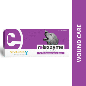 Vivaldis Relaxzyme Wound Healing Tablet for Medium & Large Dogs (pack of 10 tablets) - 1 Pack (10 Tablets)