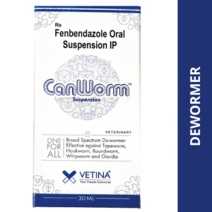 Vetina Canworm (Fenbendazole) Pet Deworming Suspension 30ml - 30mL