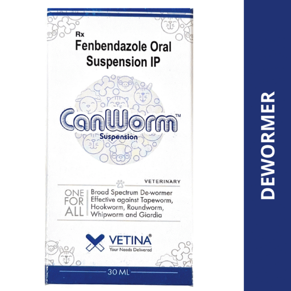 Vetina Canworm (Fenbendazole) Pet Deworming Suspension 30ml - 30mL