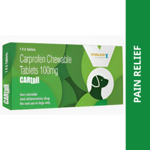 Vivaldis Cartail 100mg (Carprofen) Tablet for Dogs (pack of 6 tablets) - 1 Strip (6 tablets)