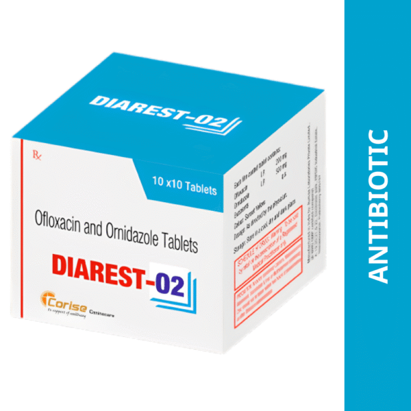 Corise Diarest O2 (Ofloxacin Ornidazole)Tablet for Dogs (pack of 10 tablets) - 1 Strip (10 tablets)