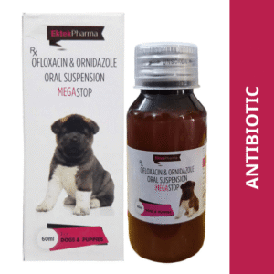 Ek Tek Mega Stop Syrup (Ofloxacin & Ornidazole) for Dogs and Puppies (60ml) - 60mL