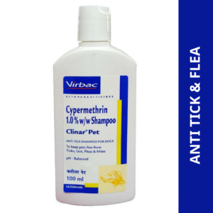 Clinar Pet Anti Tick & Flea Shampoo for Dogs (100ml) - 100ml