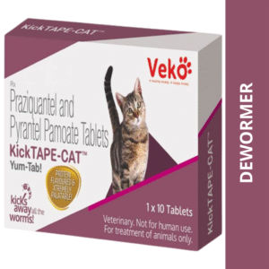 Veko Kick Tape Cat Tablet Dewormer (pack of 10 tablets) - 1 strip (10 tablets)