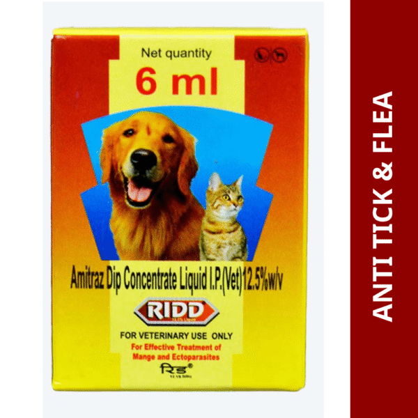 Petcare Ridd (amitraz) Anti Tick & Flea Solution For Dogs - 15ml