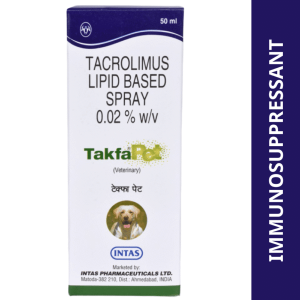 Intas Takfa Pet Spray (Tacrolimus) for Dogs (50ml) - 50mL