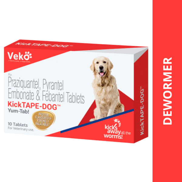 Veko Kicktape Dog Deworming Tablet (pack of 10 tablets) - 2 Strip (20 tablets)