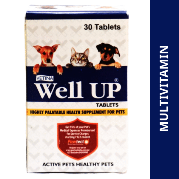 Vetina Well Up tablets Nutritional Supplement for Dogs and Cats (30 tablets) - 30 tablets