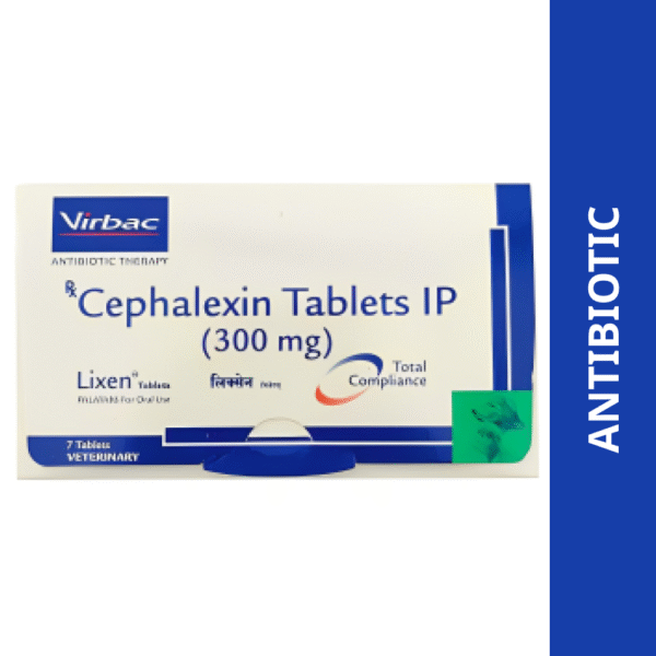 Virbac Lixen Palatab (Cephalexin) for Dogs & Cats (pack of 7 tablets) - 600mg