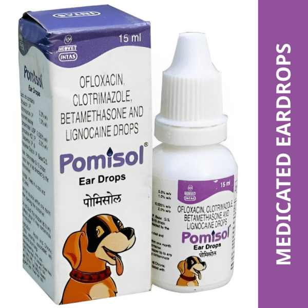 Intas Pomisol Ear Drops for Dogs & Cats (15ml) - 15mL