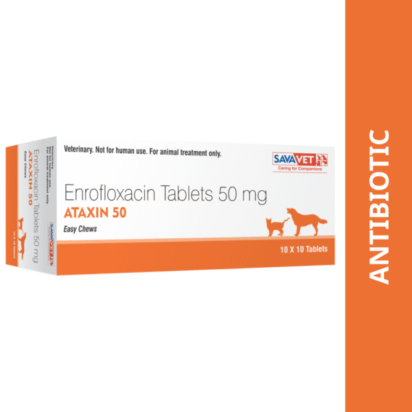 Savavet Ataxin (Enrofloxacin) Tablet for Dogs & Cats (pack of 10 tablets) - 150mg