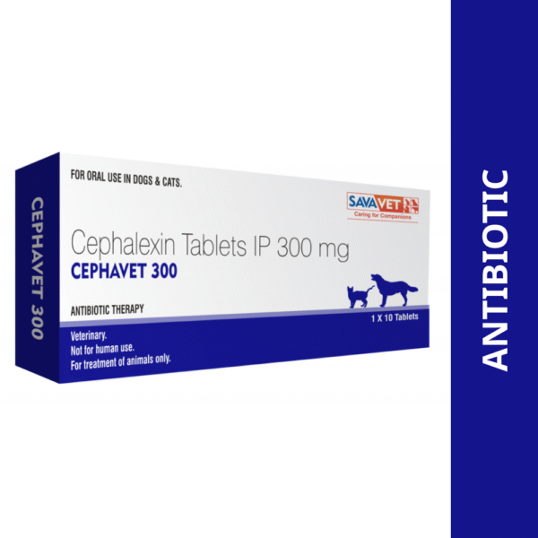 Savavet Cephavet 300mg (Cephalexin) Tablet for Dogs and Cats - 2 strip (20 tablets)