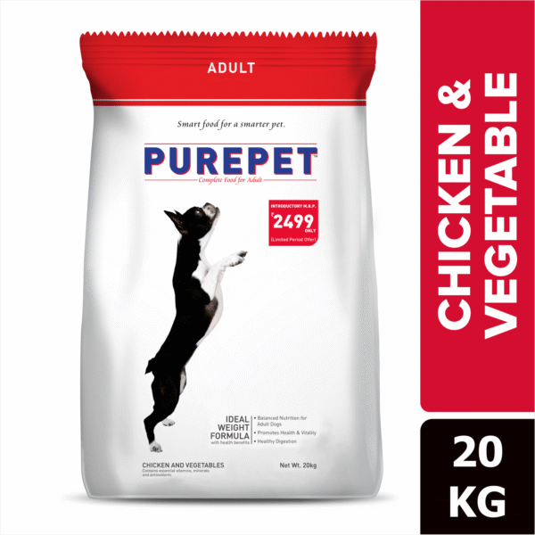 Purepet Chicken & Vegetable Adult Dog Dry Food - 20kg