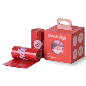 Purple Tails Poop Bags Strawberry Scented for Dogs (Red) - 1pcs