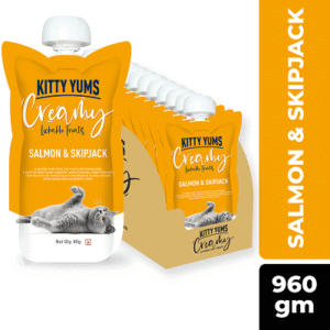 Kitty Yums Lickable Salmon & Skipjack Creamy Cat Treat - 12x80g