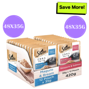 Sheba Skipjack Salmon Fish and Maguro Bream Fish Premium Cat Wet Food Combo - 24x35g