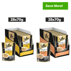 Sheba Chicken With Tuna In Gravy and Tuna Pumpkin & Carrot In Gravy Rich Premium Adult Fine Cat Wet Food Combo - 56x70g