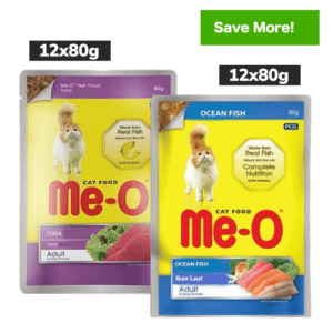 Me O Tuna and Ocean Fish Adult Cat Wet Food Combo - 24x80g