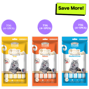 Signature Grain Zero Crab, Salmon, Chicken and Liver Lickable Creamy Cat Treats Combo - 3x75g (15pcs)