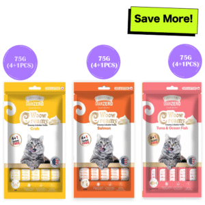 Signature Grain Zero Crab, Salmon and Tuna and Ocean Fish Lickable Creamy Cat Treats Combo - 3x75g (15pcs)
