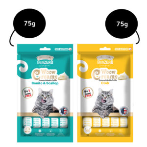 Signature Grain Zero Crab and Bonito & Scallop Lickable Creamy Treats for Cats Combo - 2x75g (10pcs)