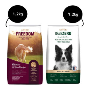 Signature Freedom Chicken and Rice and Grain Zero Real Chicken, Egg and Vegetables Adult Dog Dry Food Combo - 1.2kg+1.2kg