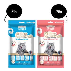 Signature Grain Zero Tuna and Ocean Fish & Chicken and Liver Lickable Creamy Cat Treats Combo - 2x75g (10pcs)