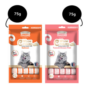 Signature Grain Zero Salmon and Tuna & Ocean Fish Lickable Creamy Cat Treats Combo - 2x75g (10pcs)