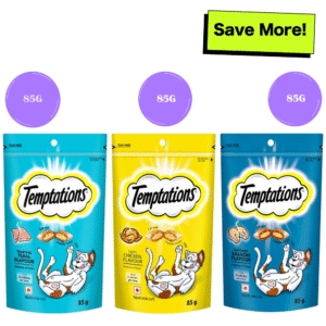 Temptations Savoury Salmon, Tasty Chicken and Tempting Tuna Flavour Cat Treats Combo - 3x85g