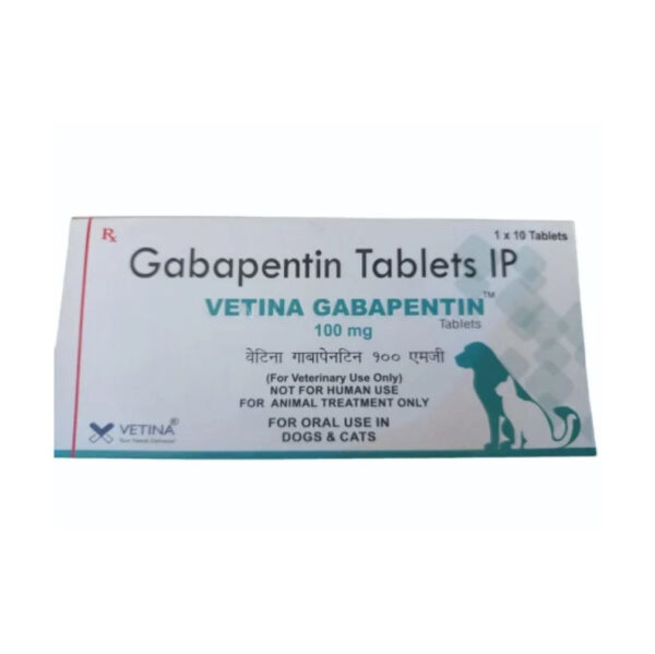 Vetina Gabapentin 100mg Tablets for Dogs and Cats - 1 Strip (10 Tablets)