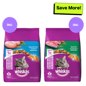 Whiskas Ocean Fish and Tuna Flavour Adult Cat Dry Food Combo - 3kg+3kg