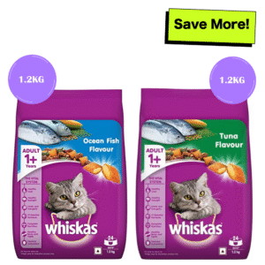 Whiskas Ocean Fish and Tuna Flavour Adult Cat Dry Food Combo - 1.2kg+1.2kg
