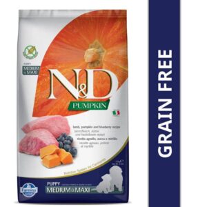 Farmina N&D Pumpkin Lamb & Blueberry Grain Free Puppy Medium Maxi Dog Dry Food (100g) - 100g