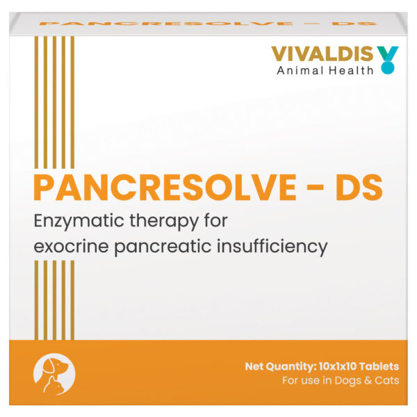 Vivaldis Pancresolve DS Tablets for Dogs and Cats (10 Tablets) - 2 strip (20 tablets)