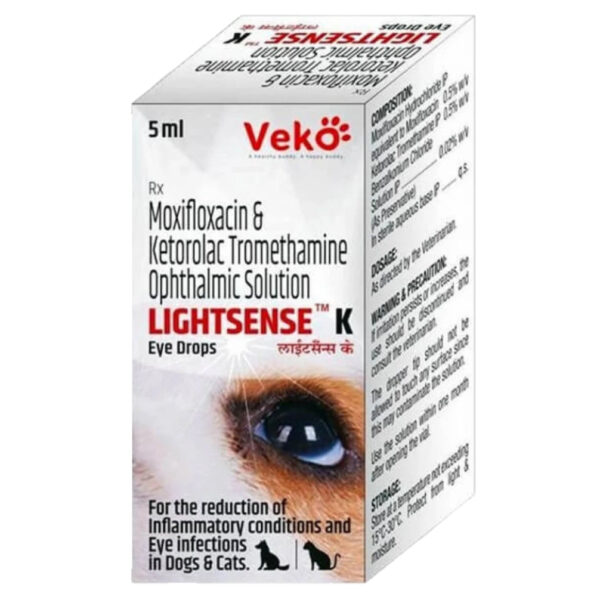 Veko Lightsense K (Moxifloxacin) Eye Drops for Dogs and Cats (5ml) - 5mL