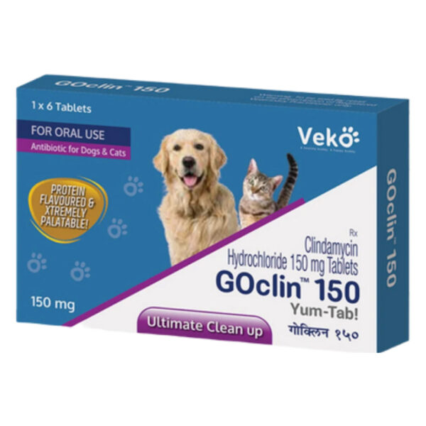 Veko Goclin 150mg (Clindamycin) Tablet for Dogs and Cats - 2 strip (12 tablets)